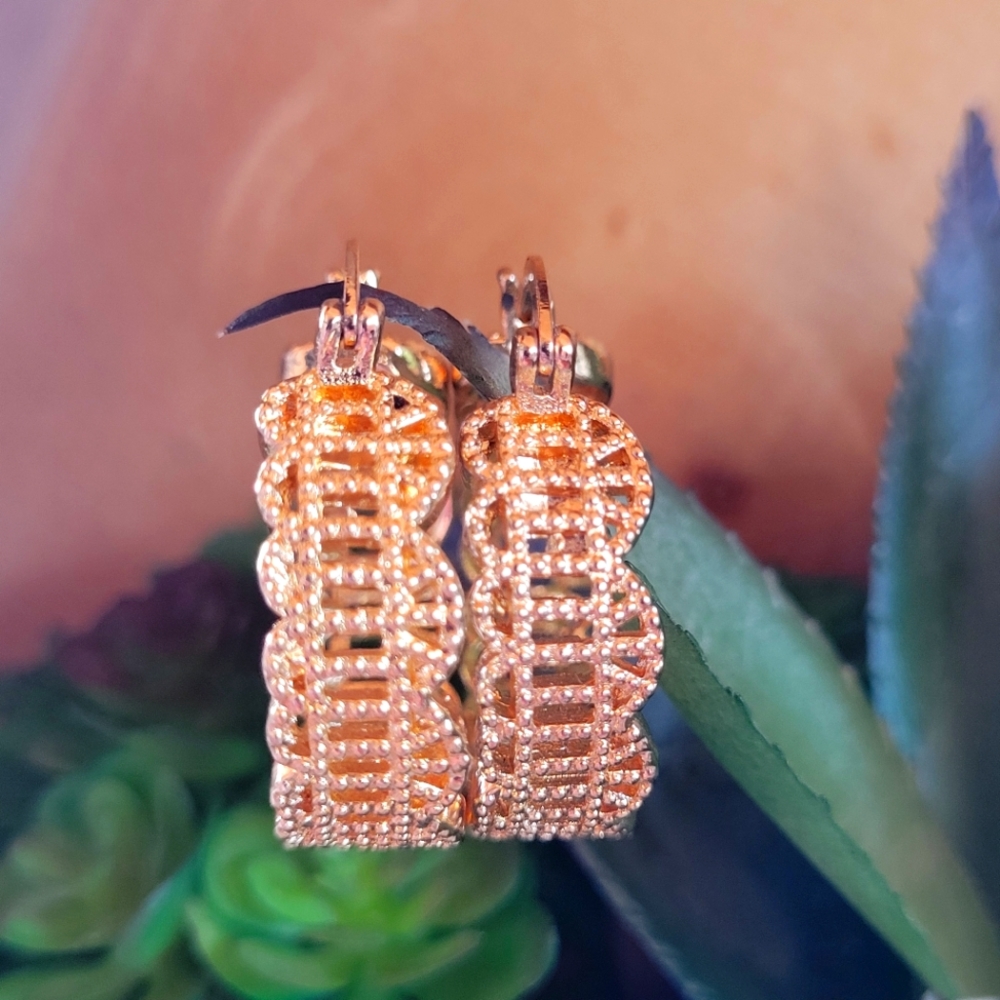 Gold plated huggie earrings